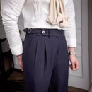 Tailored straight leg trousers - black
