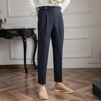 Tailored straight leg trousers - black