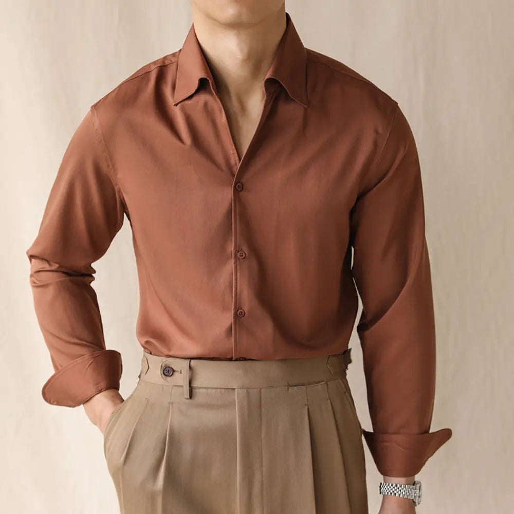One-piece Collar Long-sleeved Shirt Prendersons