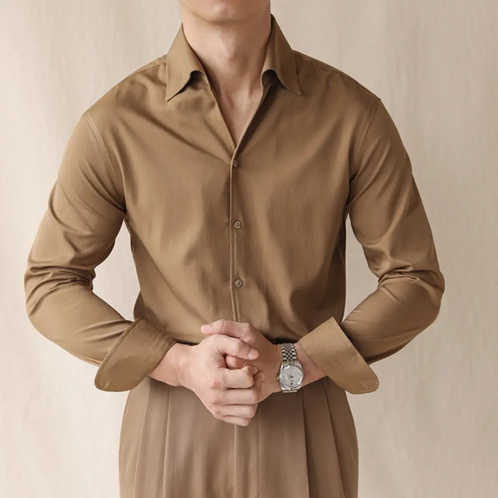 One-piece Collar Long-sleeved Shirt Prendersons
