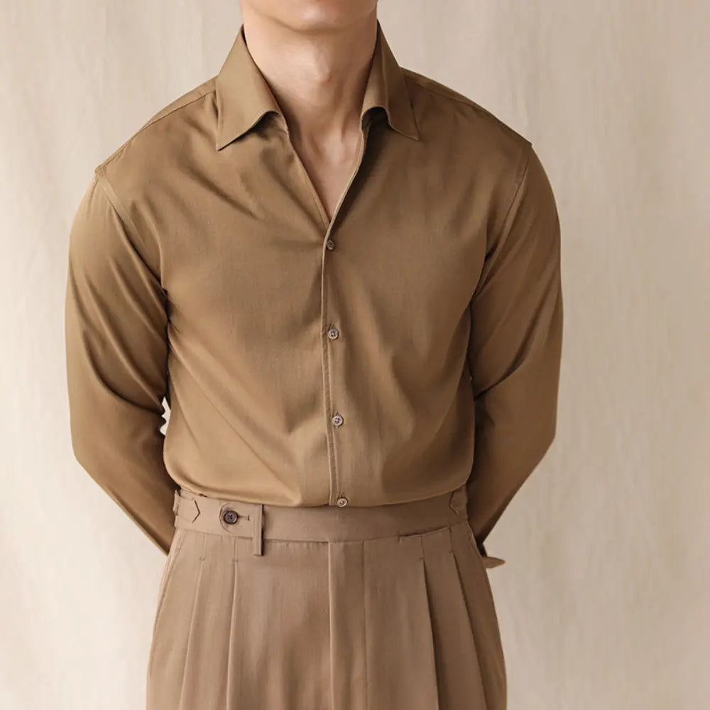 One-piece Collar Long-sleeved Shirt Prendersons