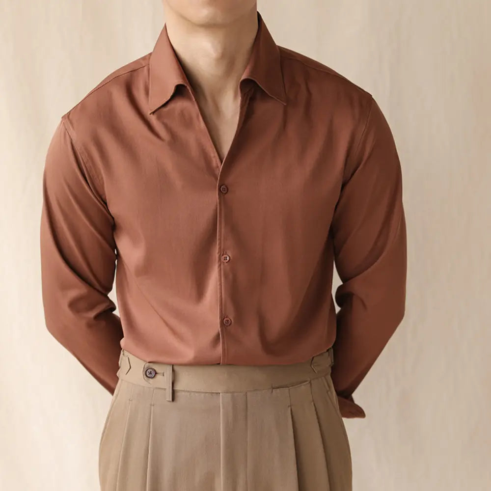 One-piece Collar Long-sleeved Shirt Prendersons