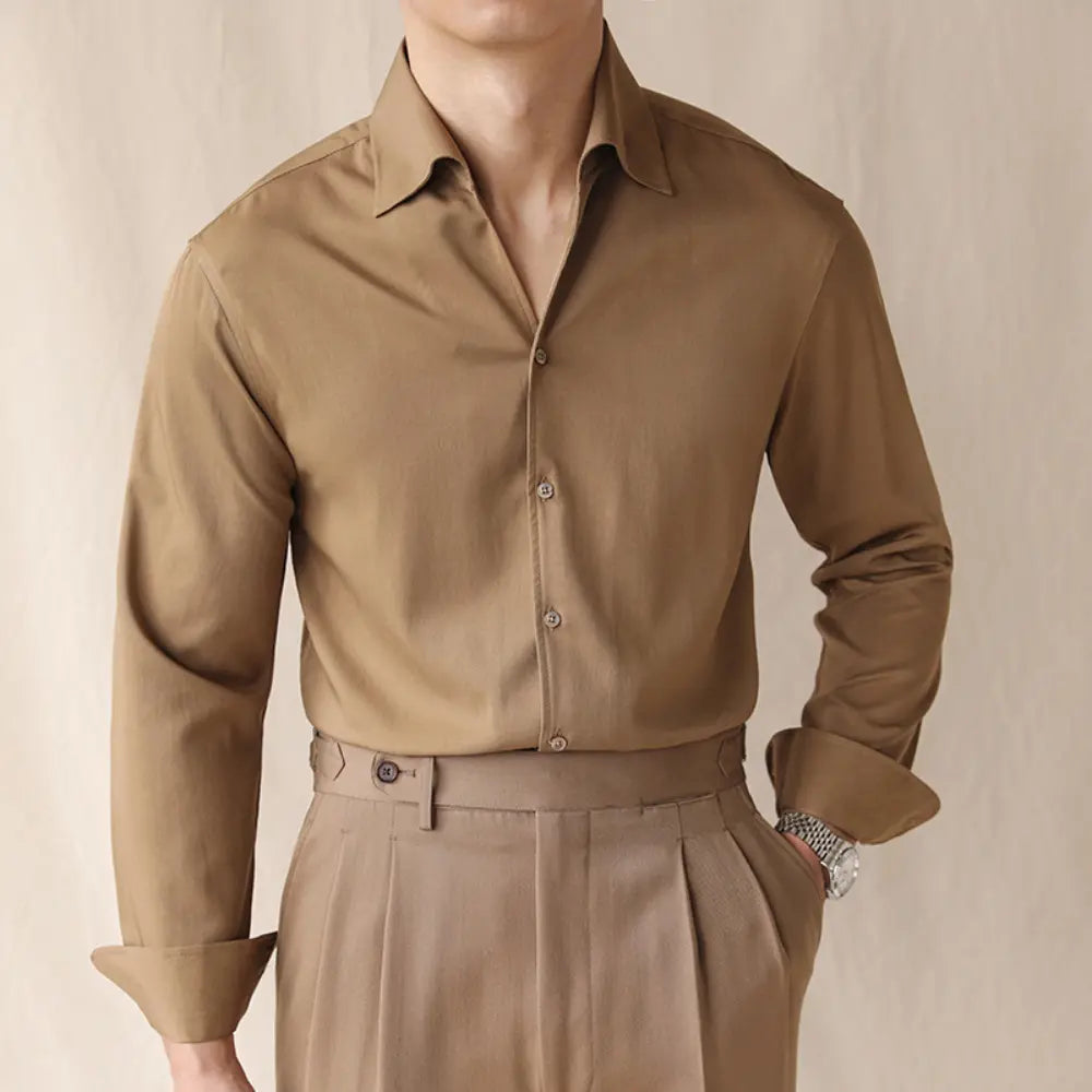 One-piece Collar Long-sleeved Shirt Prendersons