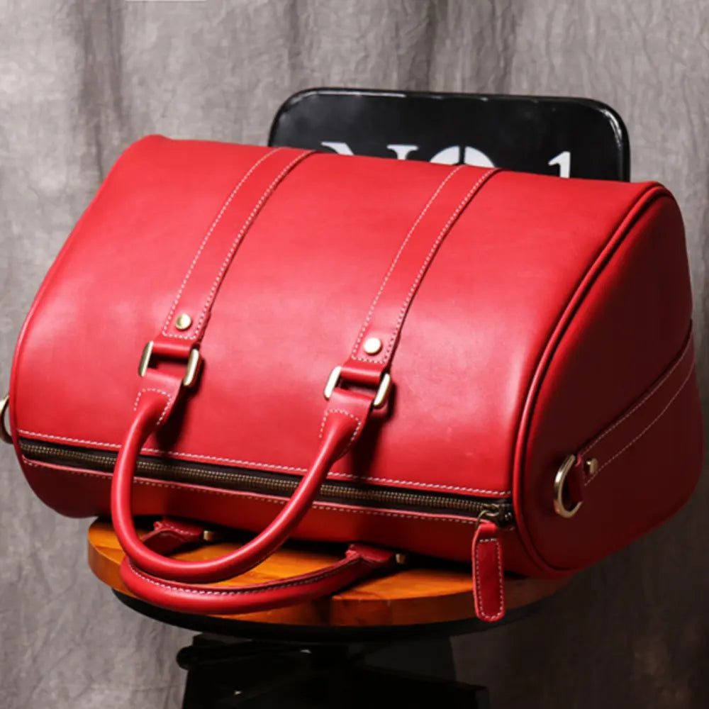 Original Retro Men's And Women's Handmade Leather Travel Bag – Brown | Retro Carry-On | Old Money Essential Prendersons