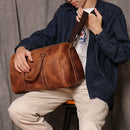 Original Retro Men's And Women's Handmade Leather Travel Bag – Brown | Retro Carry-On | Old Money Essential Prendersons