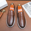 Wide fit leather board shoes