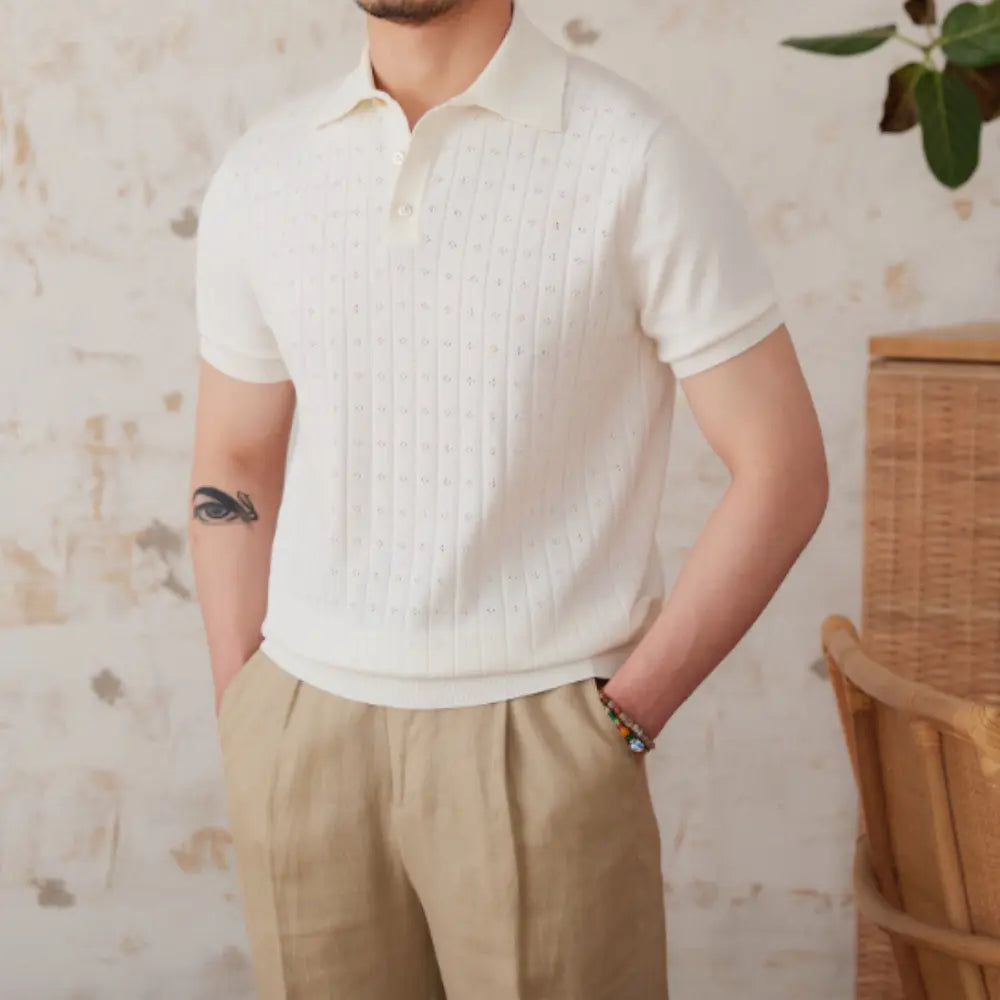 Polo Shirt Pure Cotton Breathable Hollow Retro Gentry Prendersons