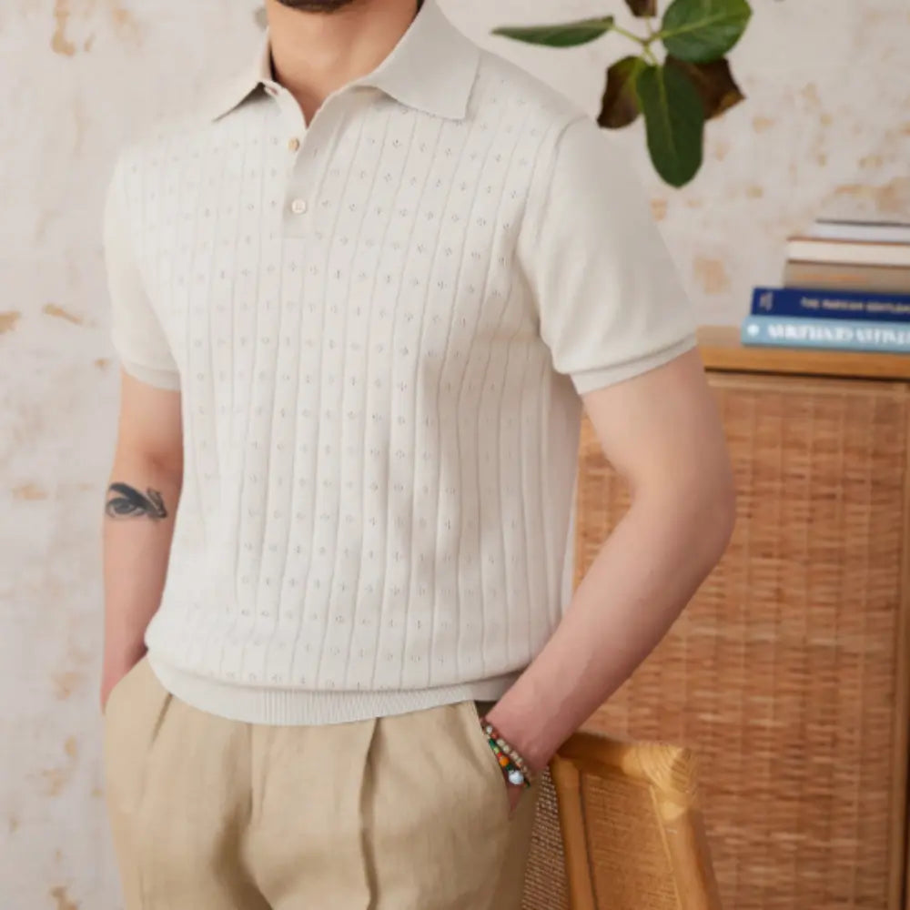 Regular Fit Cotton Polo Shirt – Light Khaki | Summer Casualwear | Old Money Menswear