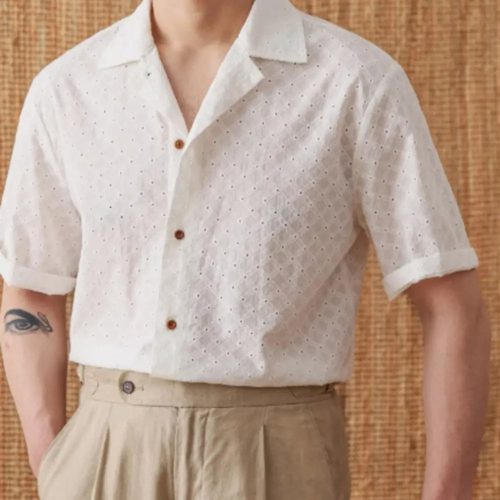 Relaxed Fit Pure Cotton Shirt – White | Summer Breathability | Old Money Menswear