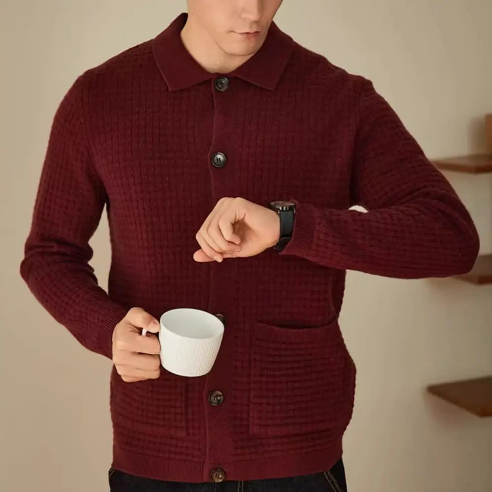 Relaxed Fit Men's Pure Wool Sweater – Earl Red | Casual Wear | Old Money Knitwear
