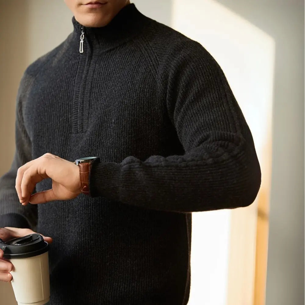 Relaxed Fit Pure Wool Sweater – Puer Brown | Winter Casualwear | Old Money Essentials