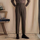 Retro British Wool Herringbone Trousers Prendersons