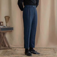 Retro British Wool Herringbone Trousers Prendersons