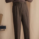 Retro British Wool Herringbone Trousers Prendersons