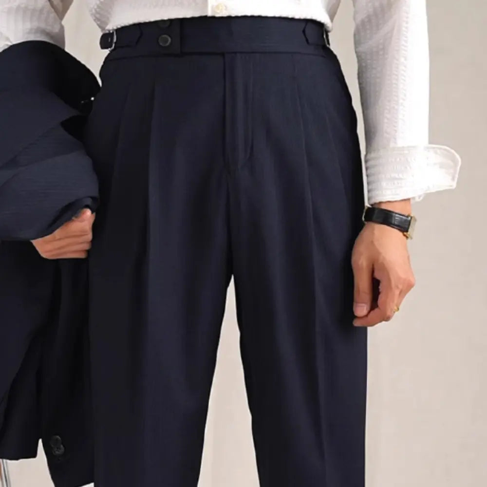 Retro Casual Business Non-ironing Mid-waist Wool Suit Pants Prendersons
