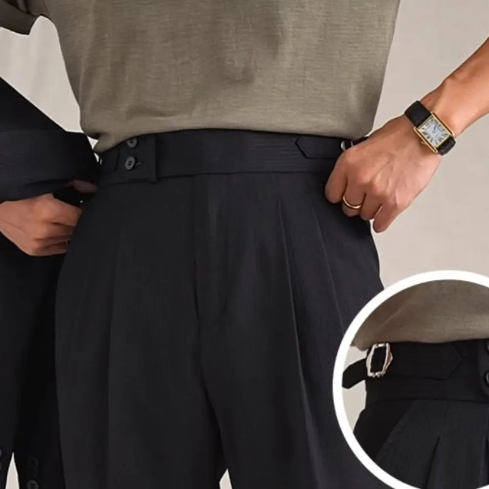 Retro Casual Business Non-ironing Mid-waist Wool Suit Pants Prendersons