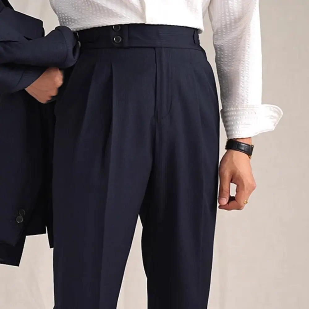 Retro Casual Business Non-ironing Mid-waist Wool Suit Pants Prendersons