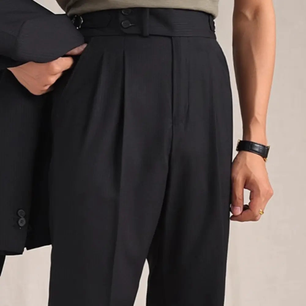 Retro Casual Business Non-ironing Mid-waist Wool Suit Pants Prendersons