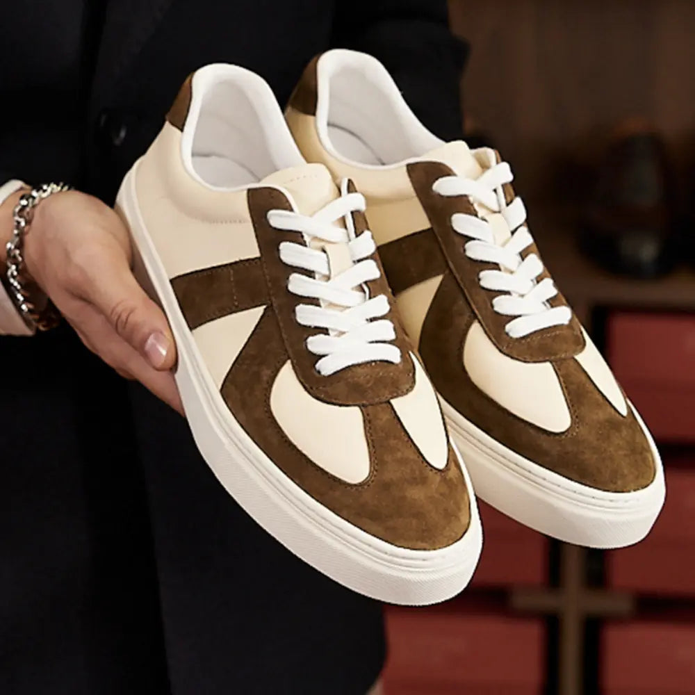 Retro Color Matching Couple Casual Flat Skateboard Shoes Prendersons