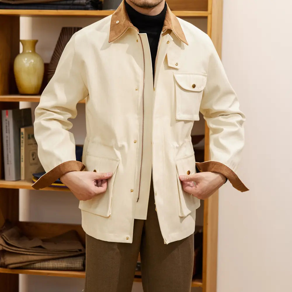 Regular Fit Retro Kaji Thick Trench Coat – Apricot | Daily Wear | Classic Elegance