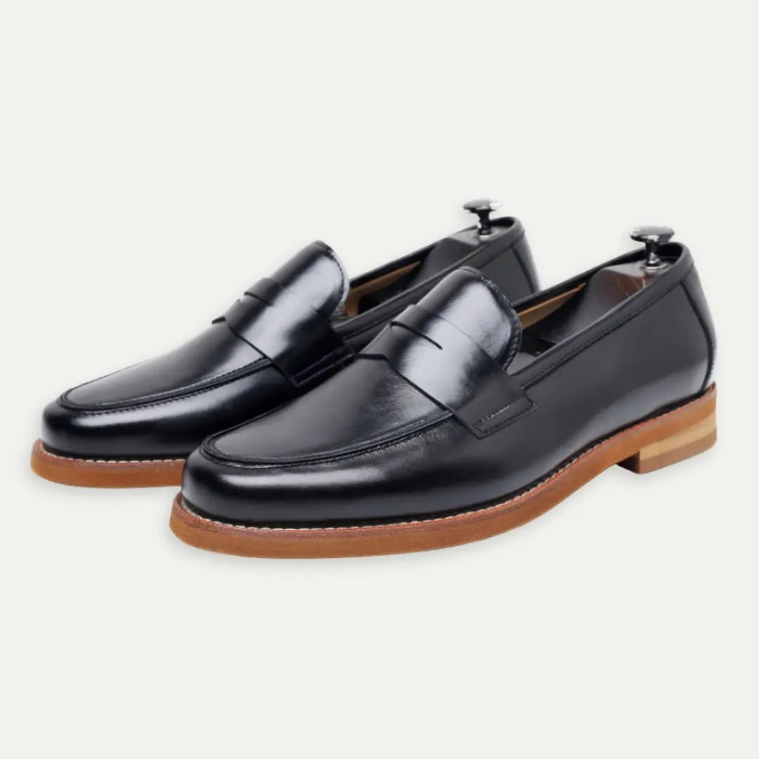 Slim Fit Mens Leather Loafers – Brown | Genuine Leather | Handmade British Style