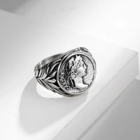 Roman emperor stainless steel ring