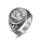 Roman emperor stainless steel ring