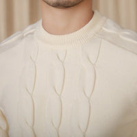 Round-neck Long-sleeved Pullover Jacquard Slim-fit Stretch Sweater Prendersons