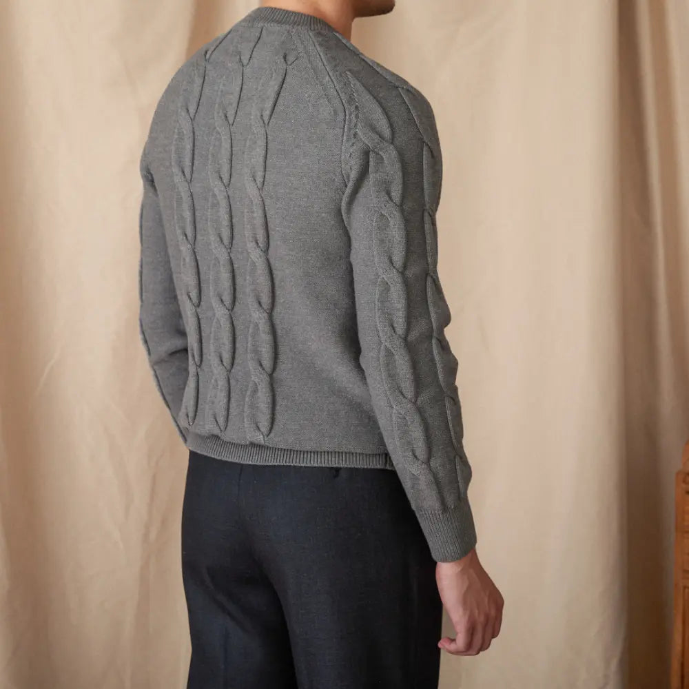 Round-neck Long-sleeved Pullover Jacquard Slim-fit Stretch Sweater Prendersons