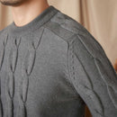 Round-neck Long-sleeved Pullover Jacquard Slim-fit Stretch Sweater Prendersons