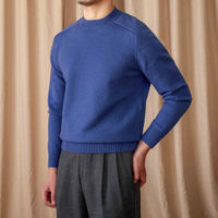 Round Neck Long Sleeve Solid Color Sweater Leisure Pullover Sweater Prendersons