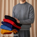 Round Neck Long Sleeve Solid Color Sweater Leisure Pullover Sweater Prendersons