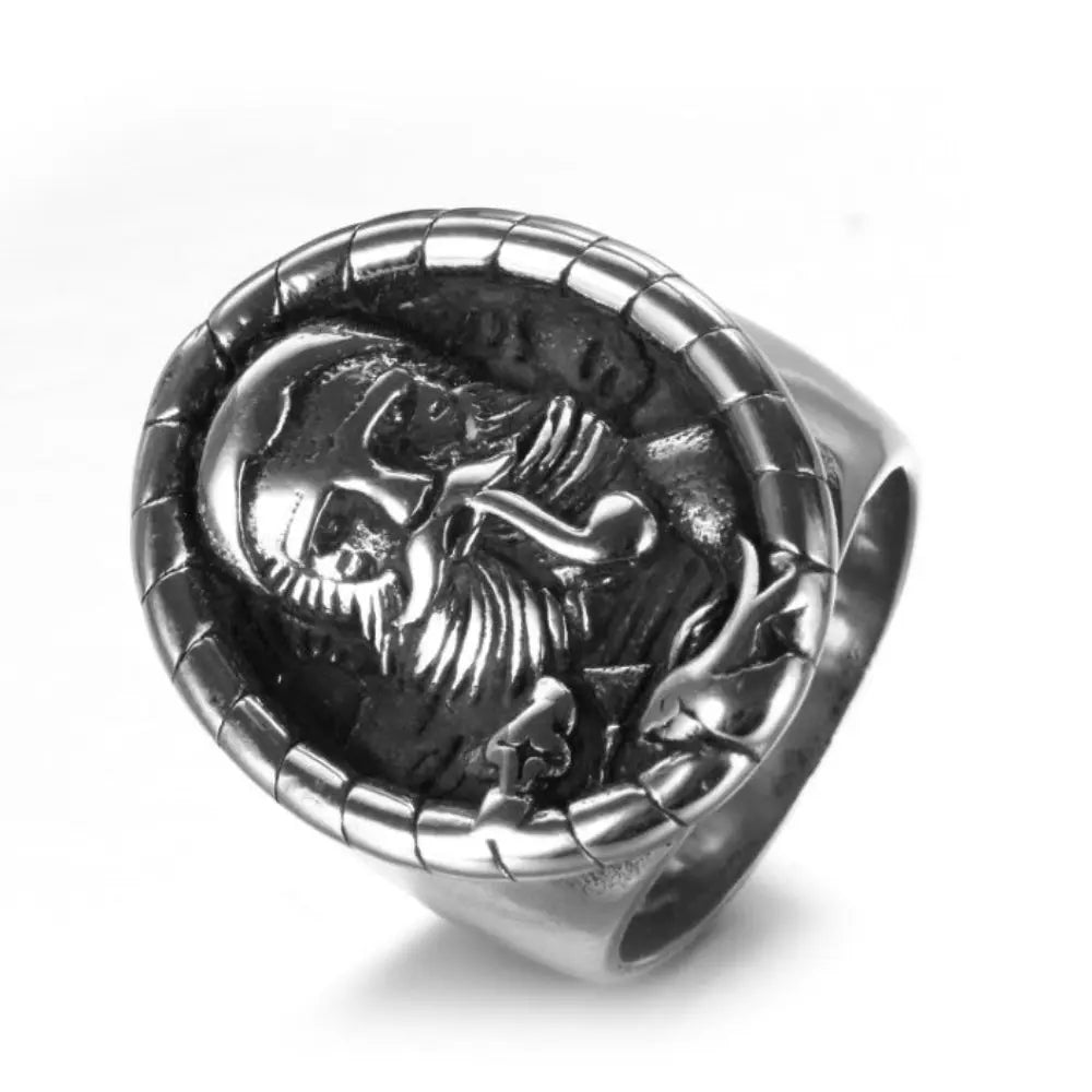 SMOKIN' JIM Mens Signet Ring – Steel | Vintage Bold Style | Old Money Aesthetic