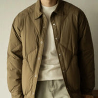 Shirt Collar Down Jacket Men's New Winter Rhombus Tooling Prendersons