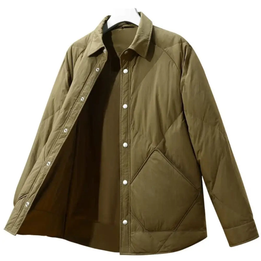 Shirt Collar Down Jacket Men's New Winter Rhombus Tooling Prendersons