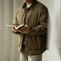 Shirt Collar Down Jacket Men's New Winter Rhombus Tooling Prendersons