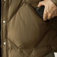 Shirt Collar Down Jacket Men's New Winter Rhombus Tooling Prendersons