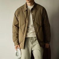 Shirt Collar Down Jacket Men's New Winter Rhombus Tooling Prendersons