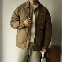 Shirt Collar Down Jacket Men's New Winter Rhombus Tooling Prendersons