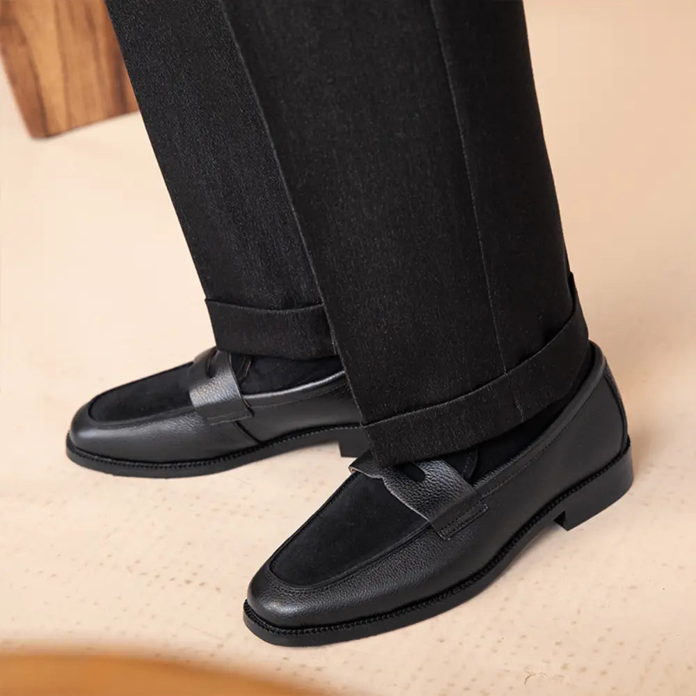 Casual Slim Fit Square Toe Shoes – Black | Casual Elegance | Old Money Footwear