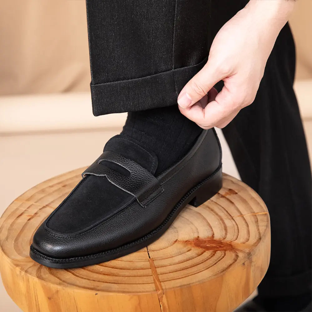 Casual Slim Fit Square Toe Shoes – Black | Casual Elegance | Old Money Footwear