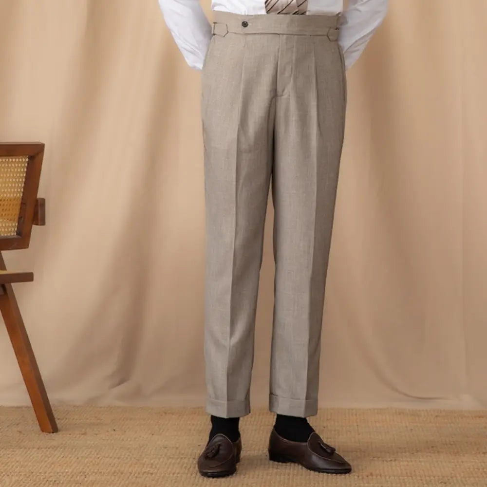 Solid Color Naples High-waisted Trousers Daily Commute Straight Trousers Prendersons