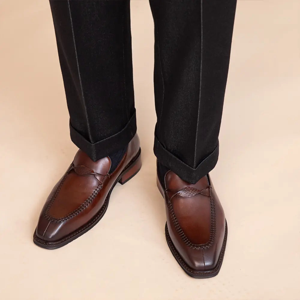 Spring And Autumn Leisure Versatile Leather Shoes For Men – Brown | Spring-Autumn Wear | Old Money Casuals