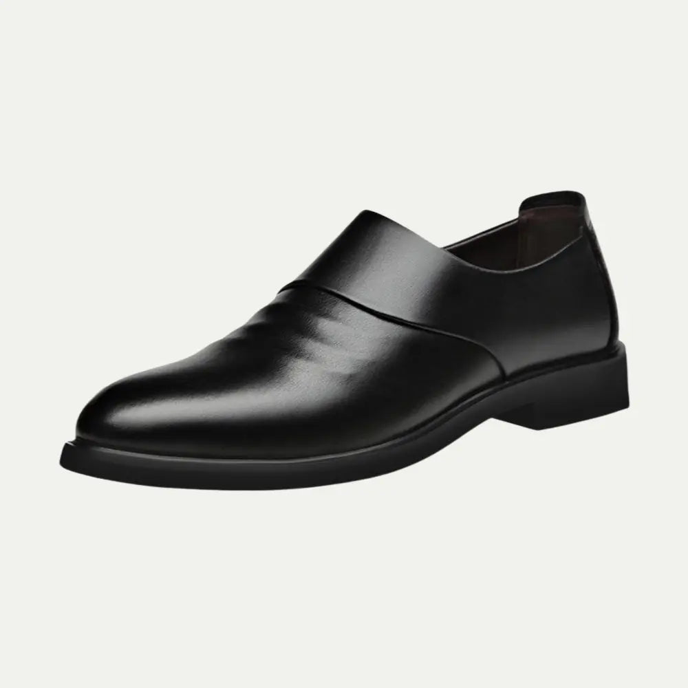 Slim Fit Mens Soft Leather Shoes – Black | Formal & Casual | Height-Boost + Breathability