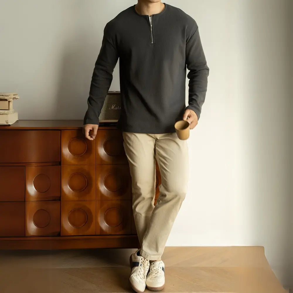 Spring Lapel T-shirt Solid Color Commute Loose Bottoming Shirt Prendersons