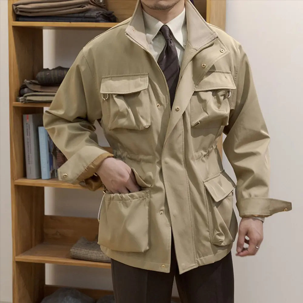 Regular Fit Windproof Waterproof Baggy Coat – Khaki | Daily Wear | Casual Comfort