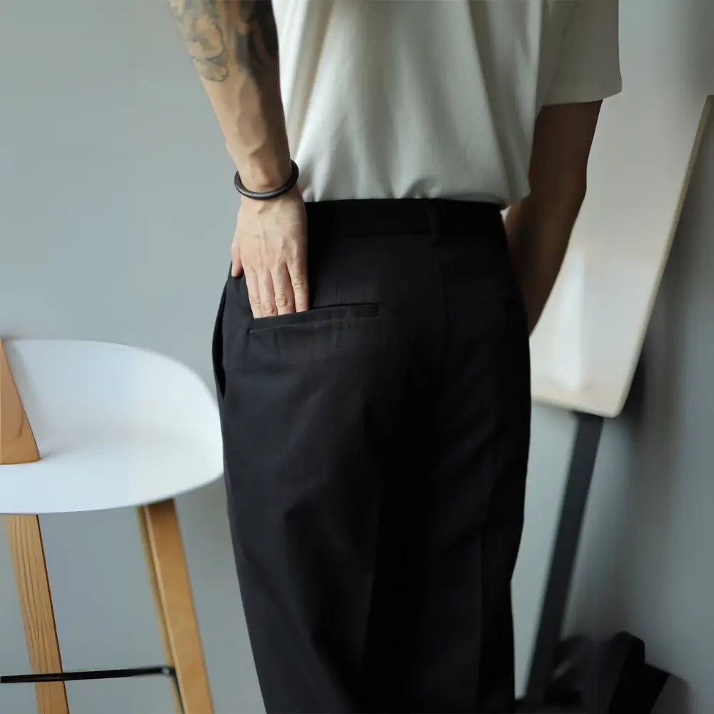 Straight Casual Draping Cropped Suit Pants Prendersons