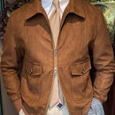 Suede Coffee Bomber Jacket For Man Prendersons