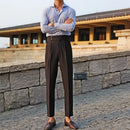 Slim fit men’s suit trousers - black