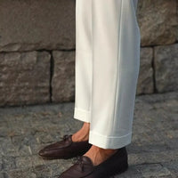 Slim fit men’s suit trousers - white